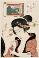 Fukagawa hachiman no shin fuji aus der Serie zwölf Ansichten der modernen Schönheiten imay bijin j ni Keisai Eisen Ukiyoye